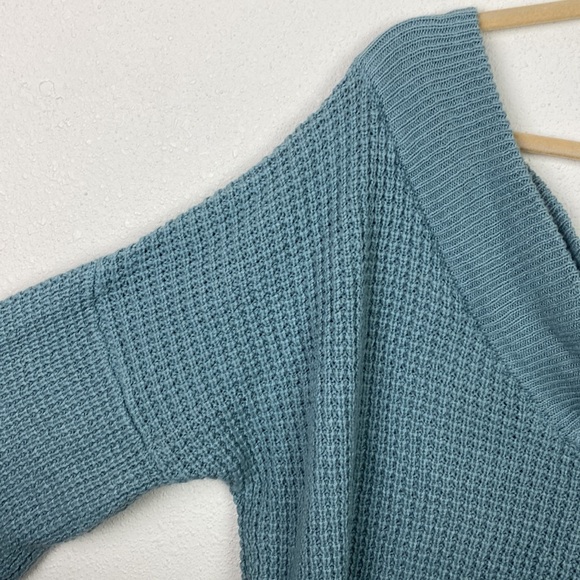 Zenana | Sea Blue-Green Off-Shoulder Oversized Sweater M - Picture 6 of 8